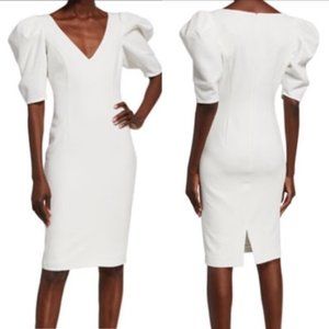 Bardot Fergie Puff Sleeve Jacquard Dress NWT S